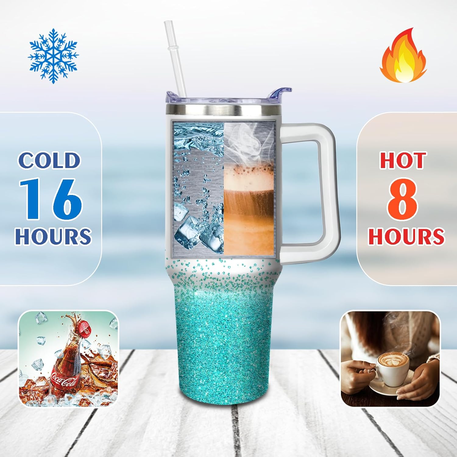 40oz Teacher Tumbler with Handle, Stainless Steel Teacher Water Bottle Cup, Teacher's Travel Coffee Mug, Thanksgiving,Christmas,Graduation Gifts for Teachers - Image 3