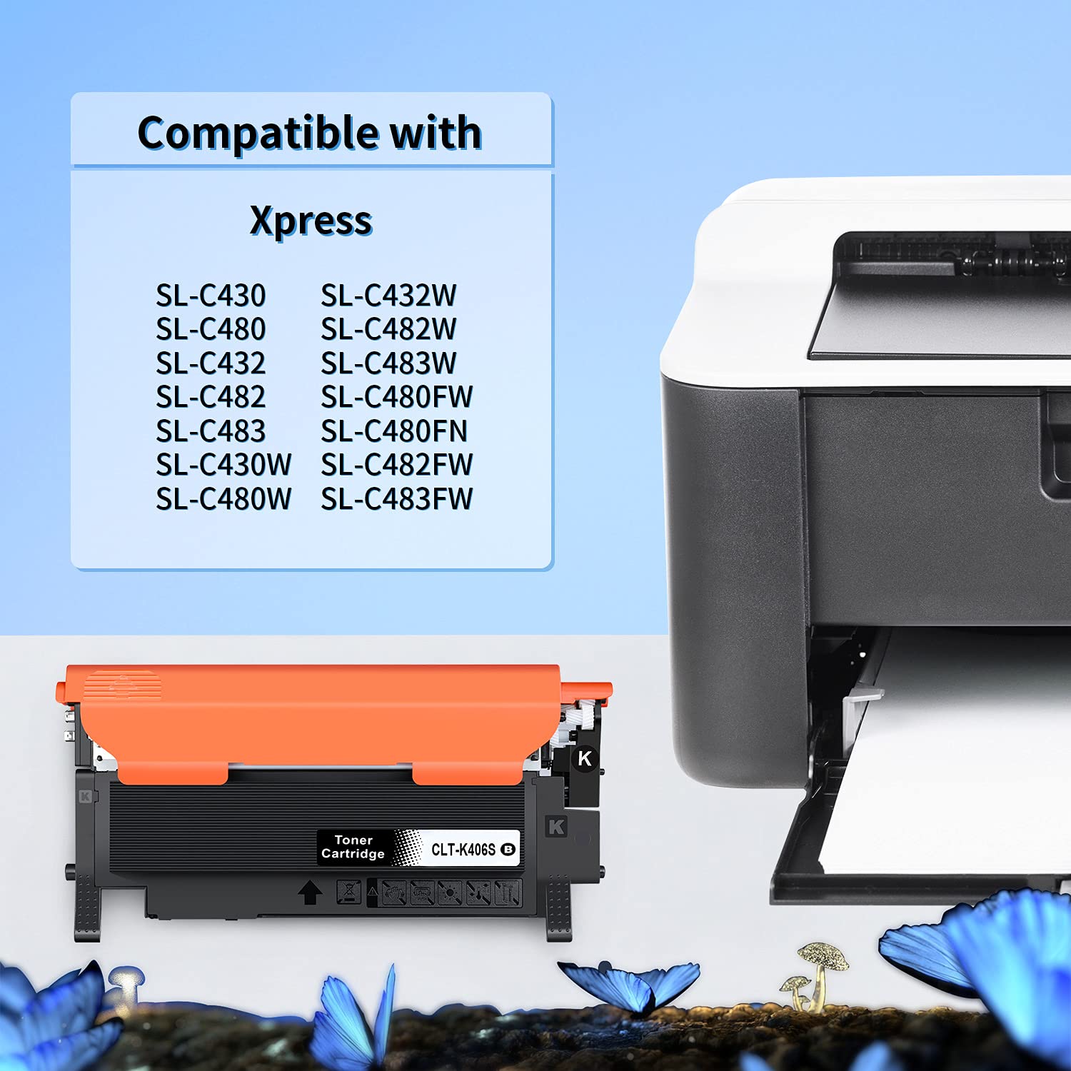 LOSMANN 5x Toner Compatible para Samsung CLT-K406S CLT-C406S CLT-M406S CLT-Y406S para Samsung Xpress C460W C410W C460FW C460 CLX-3305 3300 3305FW 3305FN 3305W 3305N CLP-360 365 365W 360N 368 360ND