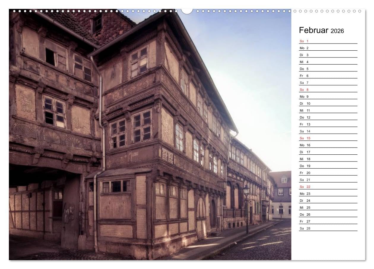 Fachwerkhäuser im Harz (Wandkalender 2026 DIN A2 quer), CALVENDO Monatskalender: Fachwerkhäuser aus dem Harz. Gestaltet wie aus einer anderen Zeit. (CALVENDO Orte)