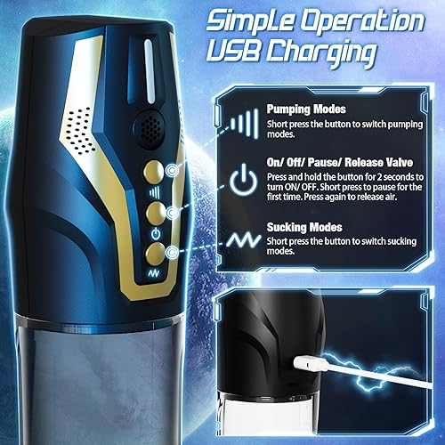 Miniatura 7 de Penisen Bomba de herramientas de gran tamaño eléctrica para tratamiento de ED, control de voz con 4 modos de entrenamiento y 4 modos de succión