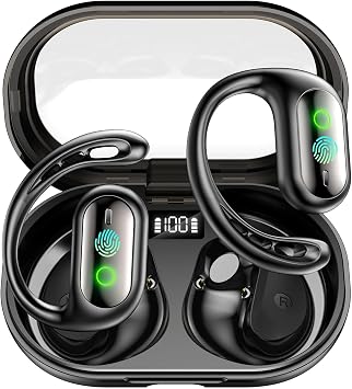 AI Real-Time Translation Earbuds, 144+ Language Translator Earbuds Real Time - Audifonos Traductores Ingles Espanol - Bluetooth 5.4 OWS for Travel/Business/Learning Black