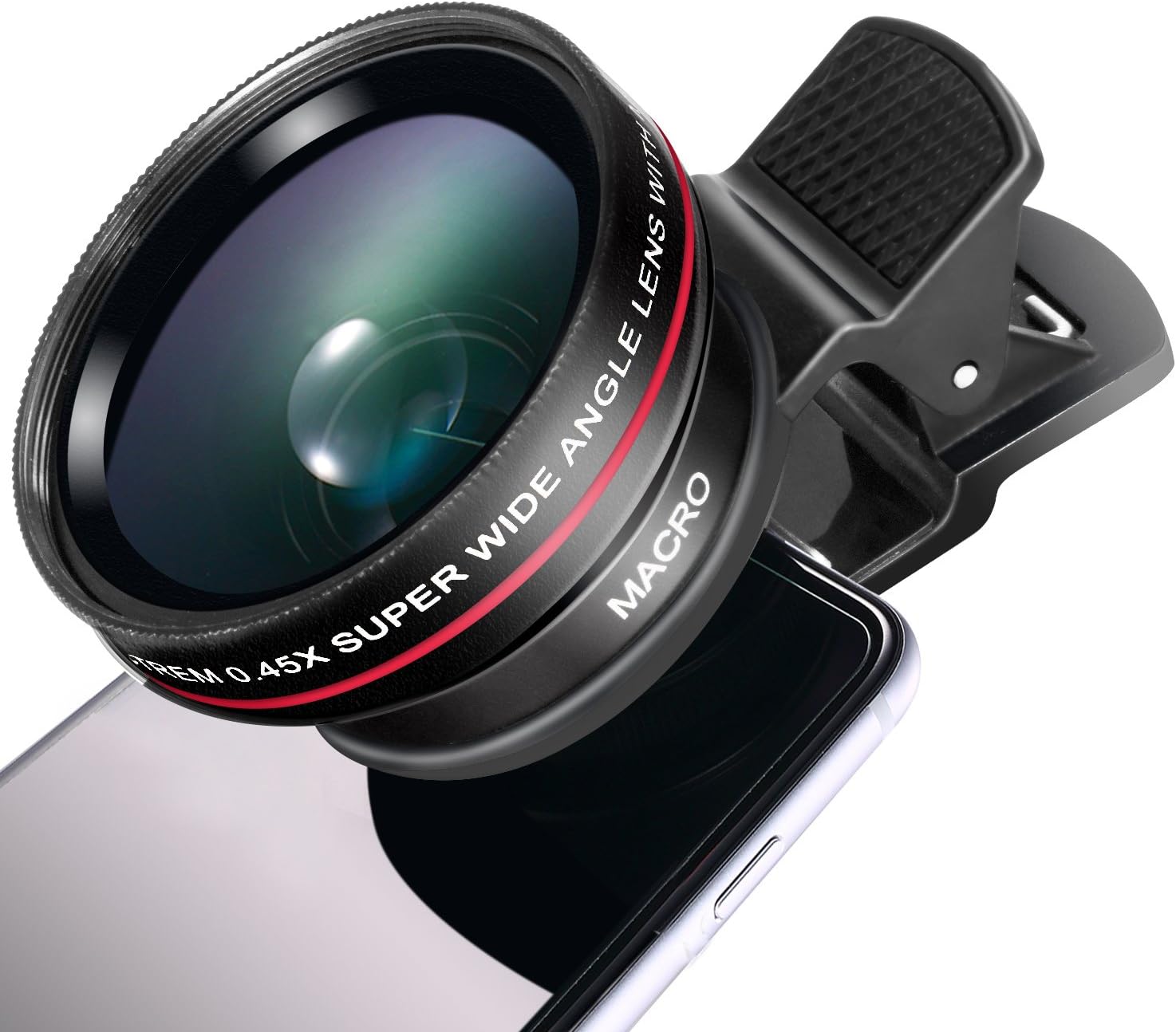 Clip on Universal Smart Phone HD Camera Lens Kit 2 in 1 (Mactrem 0.45x Wide Angle Lens, 12.5x Macro Lens) Works with Most Smartphones, for iPhone 7/7 Plus / 6 / 6s / 6s Plus / 5 / 5s / 4 / SE / Samsung S7 S6 S5 Smartphones
