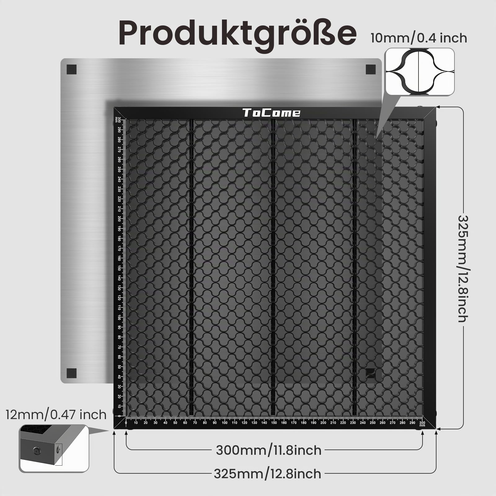 Tocome 300 x 300mm Waben Laser Arbeitstisch 12" x 12" Stahl Wabentisch für Lasergravierer