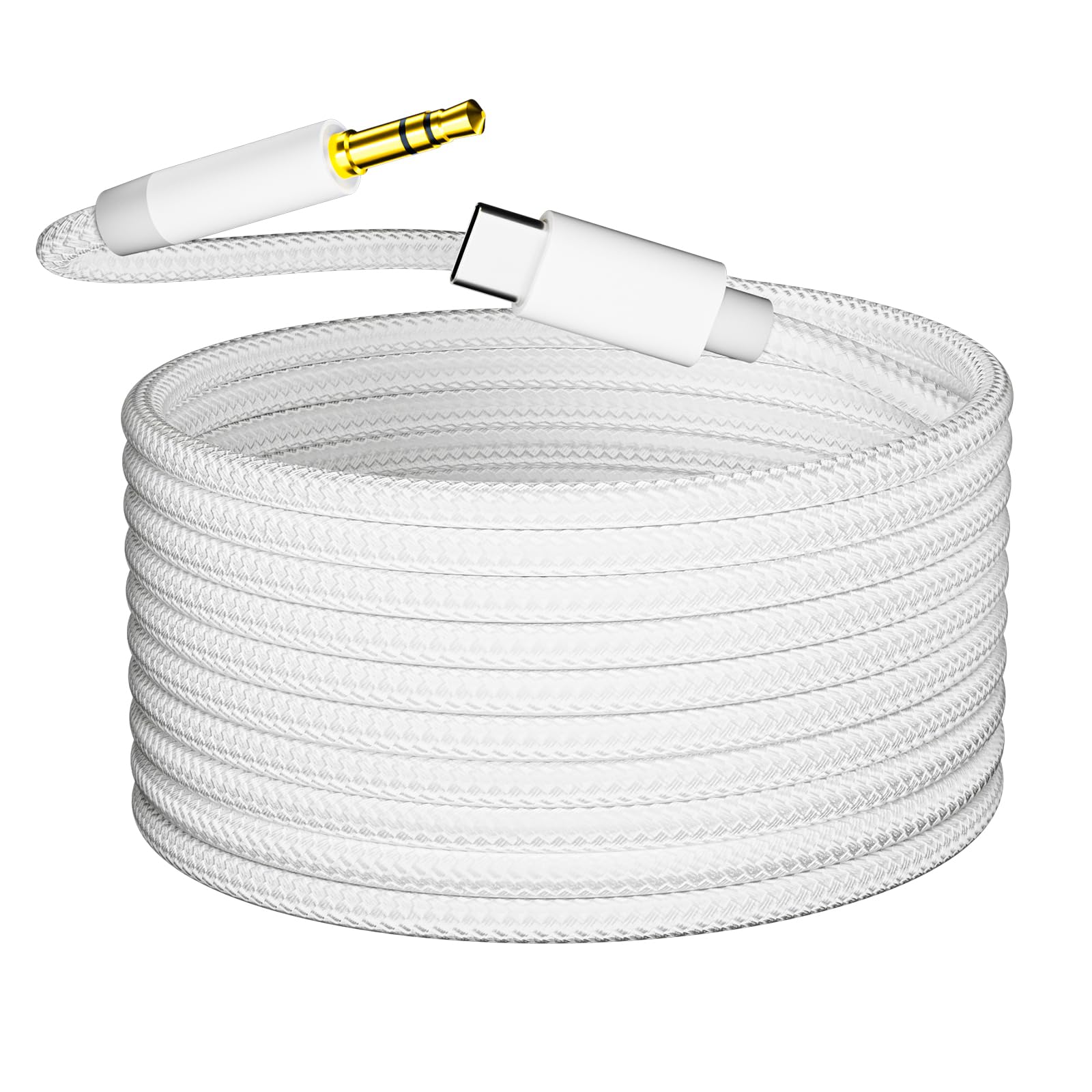 Câble auxiliaire vers USB C, USB C vers jack audio auxiliaire de 3,5 mm, câble stéréo de voiture de type C vers casque de voiture compatible avec iPhone 16 15 Plus/Max, Samsung Galaxy S24 S23