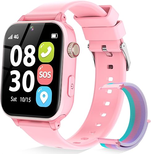 Miniatura 13 de Reloj inteligente 4G para niños y niñas con rastreador GPS, reloj inteligente para niños, llamada telefónica, videollamada SOS para niños, regalo de