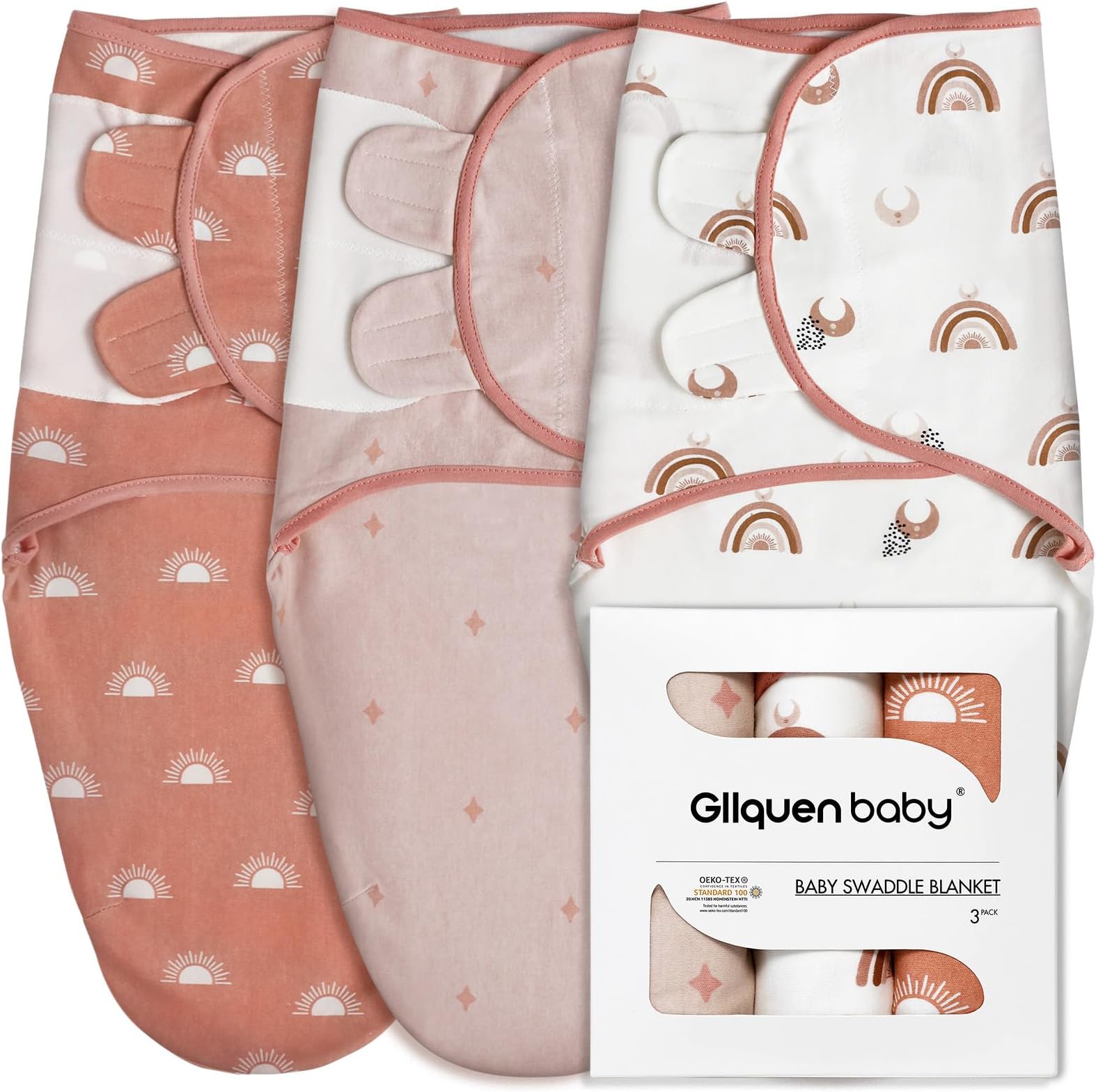 3Pack Organic Baby Swaddle Sleep Sacks for Newborn Baby Swaddles 03 Months, Baby Swaddle