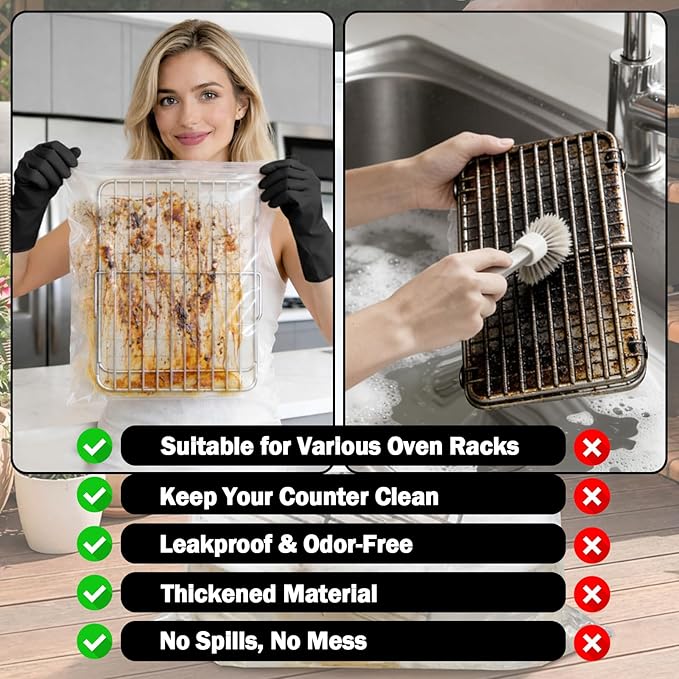 Mity Rain 5 Paquetes Bolsas de Limpieza para Estantes de Horno miniatura 3