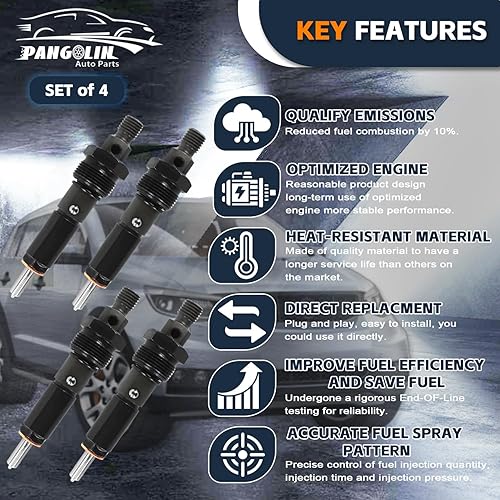 Miniatura 7 de PANGOLIN Inyector de combustible J919331 4PCS para Case-IH Skid Steer 1840 1845C retroexcavadora 580 piezas estupendas del mercado de accesorios