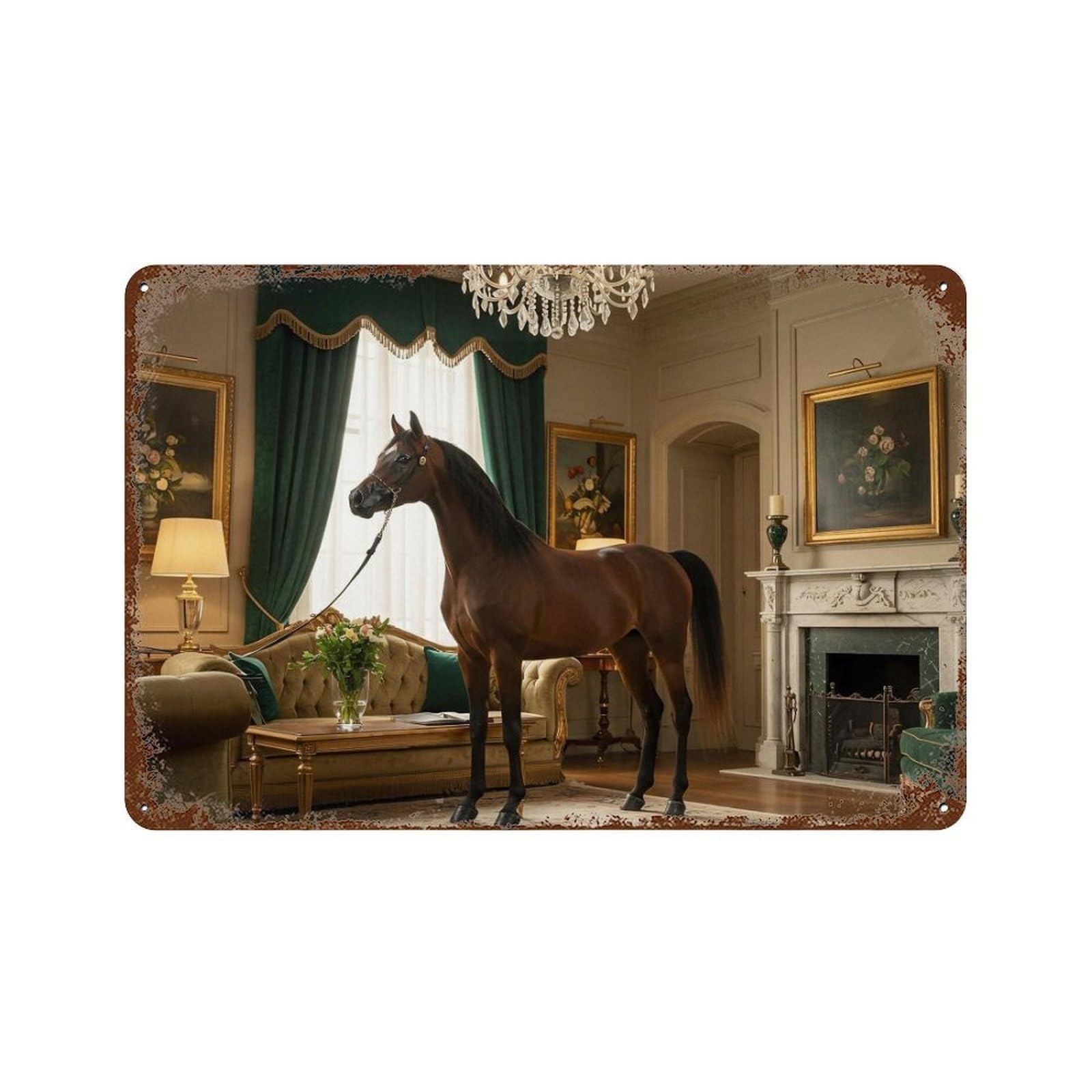 xiaoxiaoshen Horse Wall Art, Wall Decor Art Metal Tin Poster Modern Home Decor Art Home Bar Shop Decorations Vintage Sign 20x30cm