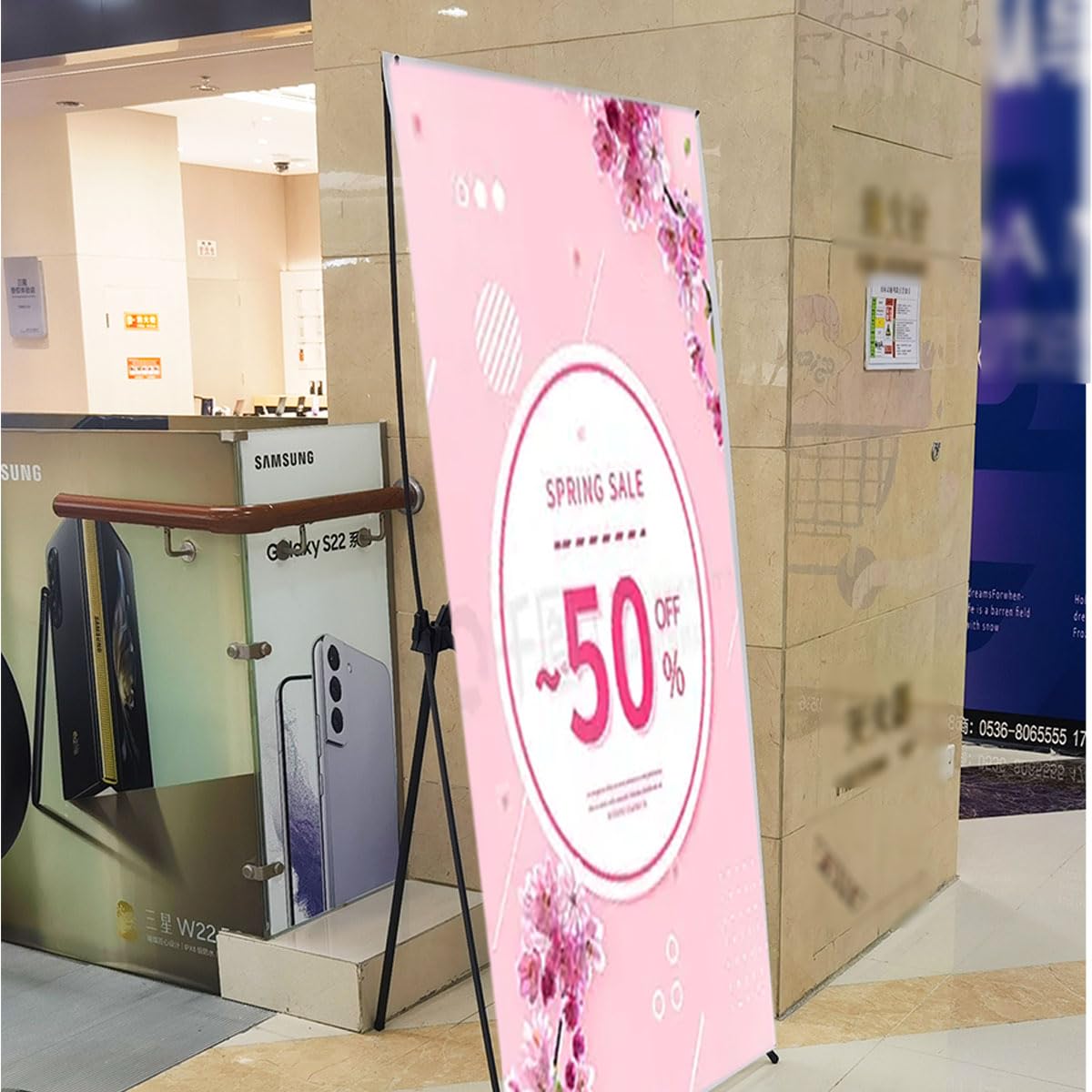 Soporte para letreros de pie, Pedestal Ajustable, Soporte para Carteles, expositores metálicos, señalización, menú, Publicidad, 120 x 200 cm, Color Negro