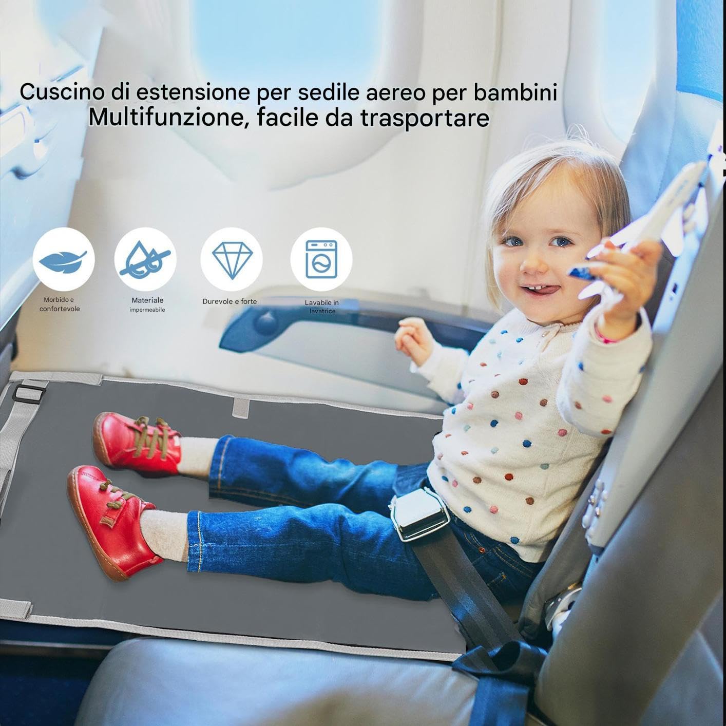 Lettino Per Bambini Aereo Amaca Trasportabile Leggera Da Viaggio Sicura Gioco Sonno