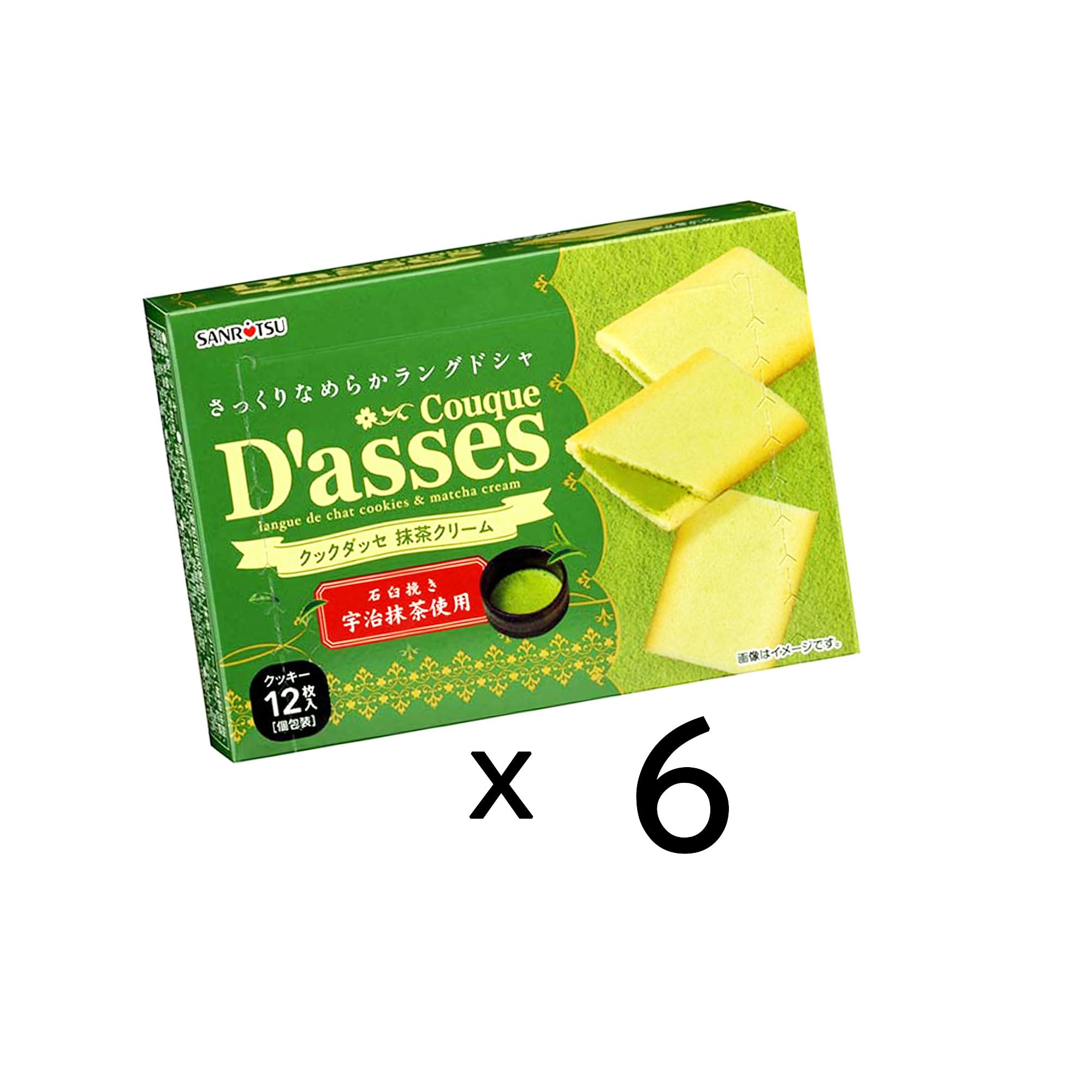 Amazon.co.jp: 三立製菓 クックダッセ抹茶クリーム 12枚×6個 : 食品