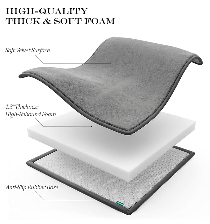 Alfombra de juego para bebés AEOCOO, 60x80x1.3 pulgadas, gris miniatura 6