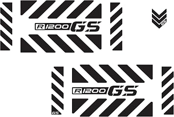 gs00007b Adventure Motorcycle Reflective Decal Kit "Large Chevrons R1200 GS" for BMW GS Touratech Panniers - Black Reflective