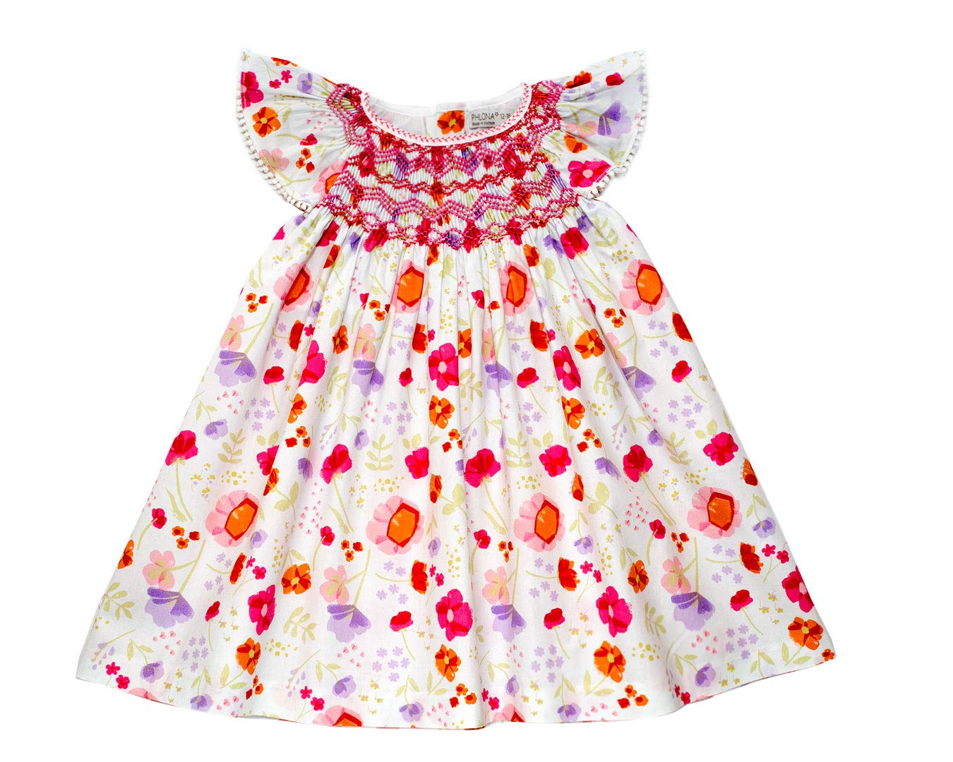 Baby Girls' Bishop A Line Floral Sundress Casual Toddler Tutu Dress (Pink, 6-12 Months)