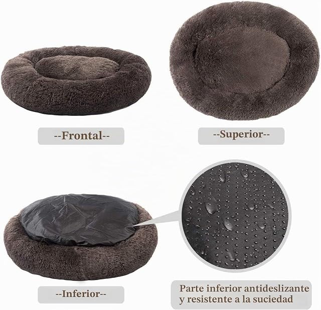 Foto 2 de 8 de Cama para Perros Extra Grande, Lavable, Redonda, Esponjosa y Relajante