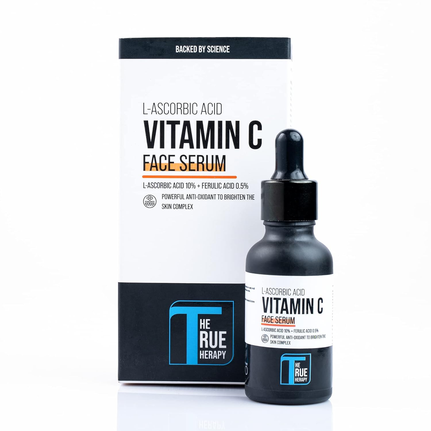 The True Therapy Vitamin C Serum for Glowing Skin, Skin Brightening Serum for Face with 10% L-Ascorbic Acid Face Serum, Fragrance Free – 30 ml