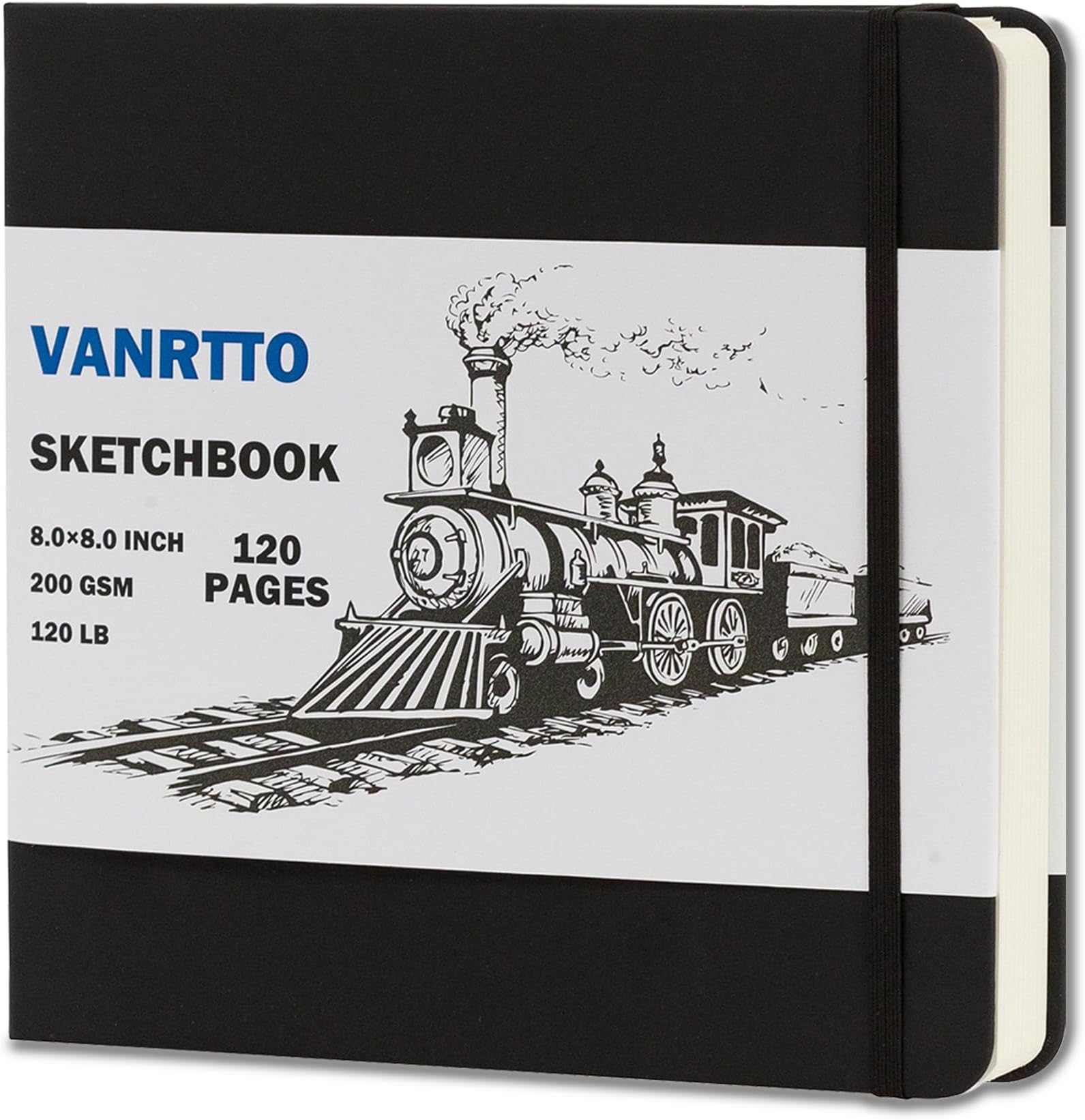 Hardcover Sketch Book, Square Sketchbook with 120LB/200GSM Thick Drawing Paper, 120 Pages/60 Sheets Sketch Pad for Adults and Kids, Large Mixed Media Sketchbook on 8x8 Inch