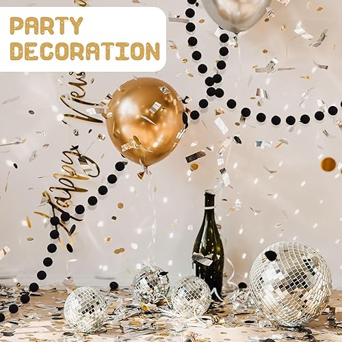 Miniatura 4 de Tegeme 4 guirnaldas de pompones de fieltro, decoración del árbol de Navidad, pancarta colgante para el hogar, decoración de bolas de invierno de 6.6