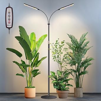 Kullsinss Floor Grow Lights for Indoor Plants with Stand, 2-Head 114 LEDs [Energy Class F]