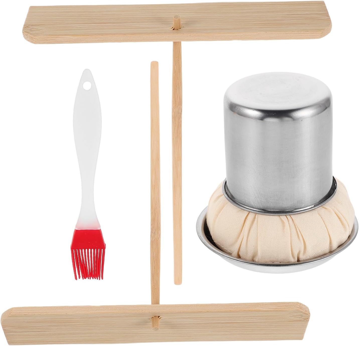 Crepe Making Tool Set Metal Silicone Pancake Oil Spreader | Basting Brush, T Shaped Wiper, Family Cooking and Busy Kitchens