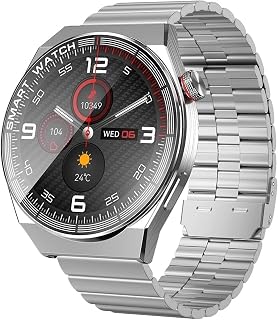 GABLOK Smartwatches Smartwatch Men's 1.43 Inch 320 * 390 Bluetooth Call Dial Fitness IP68 Rainproof Smartwatch Electronics (Color : Silver Steel, Size : 1)