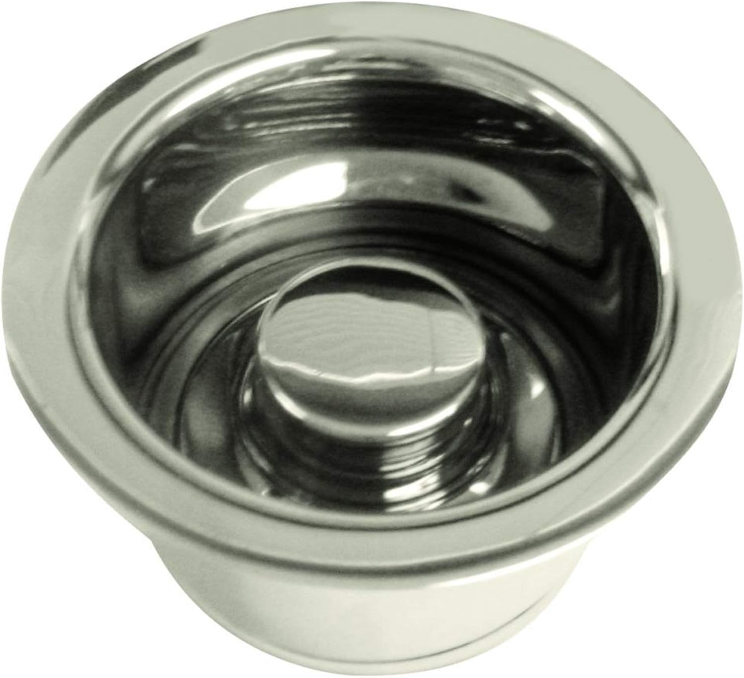 Westbrass R2082-05 3-1/2" Extra-Deep Collar Kitchen Sink Waste Disposal Flange & Stopper, Polished Nickel