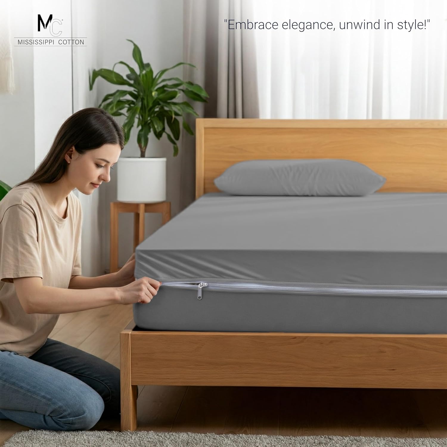 Zipper Fitted Sheet Only - Hotel Quality Bottom Sheet 12 inch Extra Deep Pocket Soft Microfiber -Shrinkage and Fade Resistant-Easy Care -1 Fitted Sheet Only (White, King)