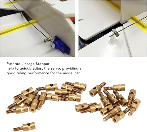 Miniatura 3 de VBESTLIFE Tapón de enlace de varilla de empuje modelo RC, interfaz de latón de ajuste rápido de 0.059 in, pieza de repuesto para helicópteros de