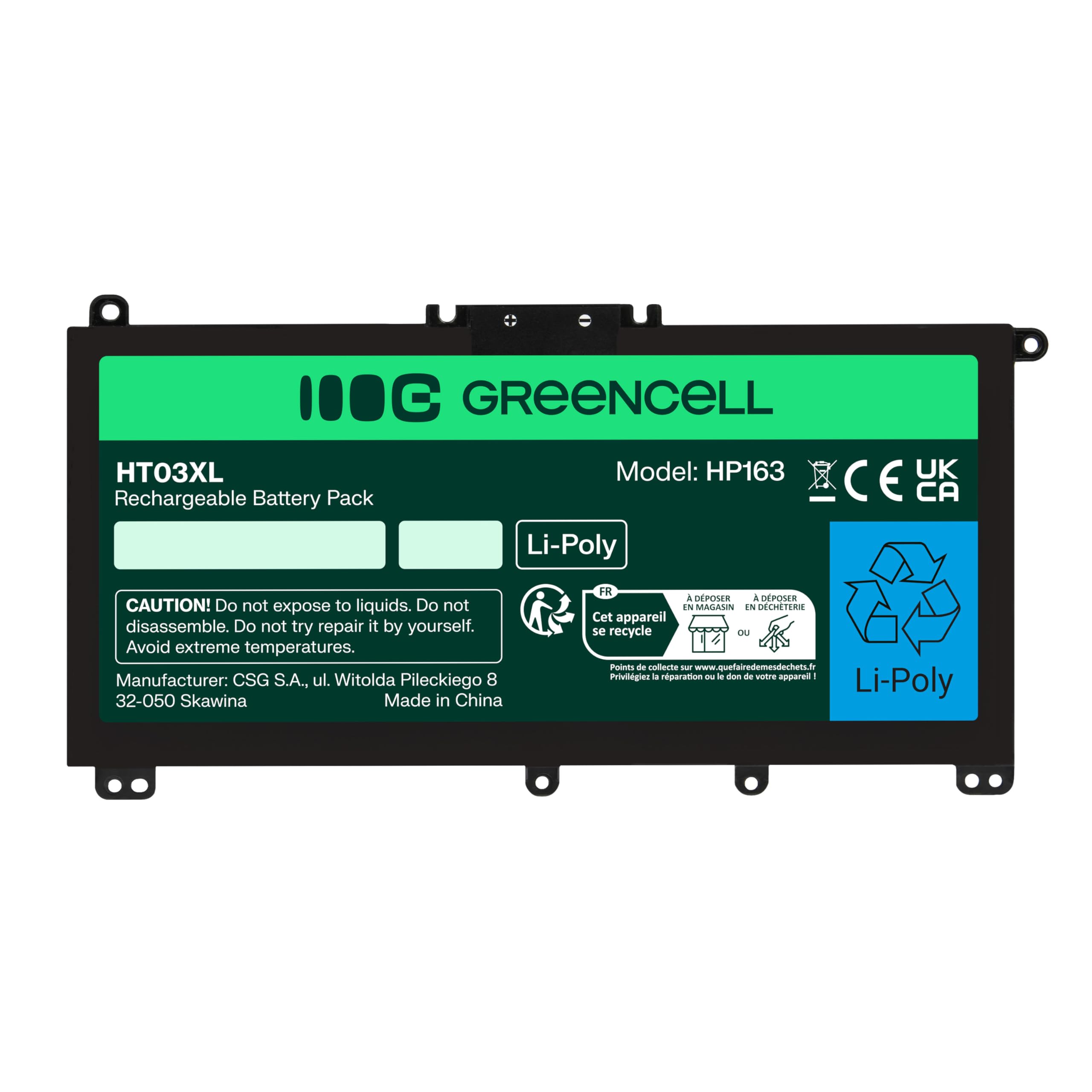 Green Cell Batterie pour HP HT03XL HTO3XL L11421-2C2 L11119-855 L11421-2C2 240 G7 245 250 255 340 G5 348 G5 15-DB 15-DA 15-CS 17-by 17-CA Pavilion 14-DH 17-CA X360 14-DH