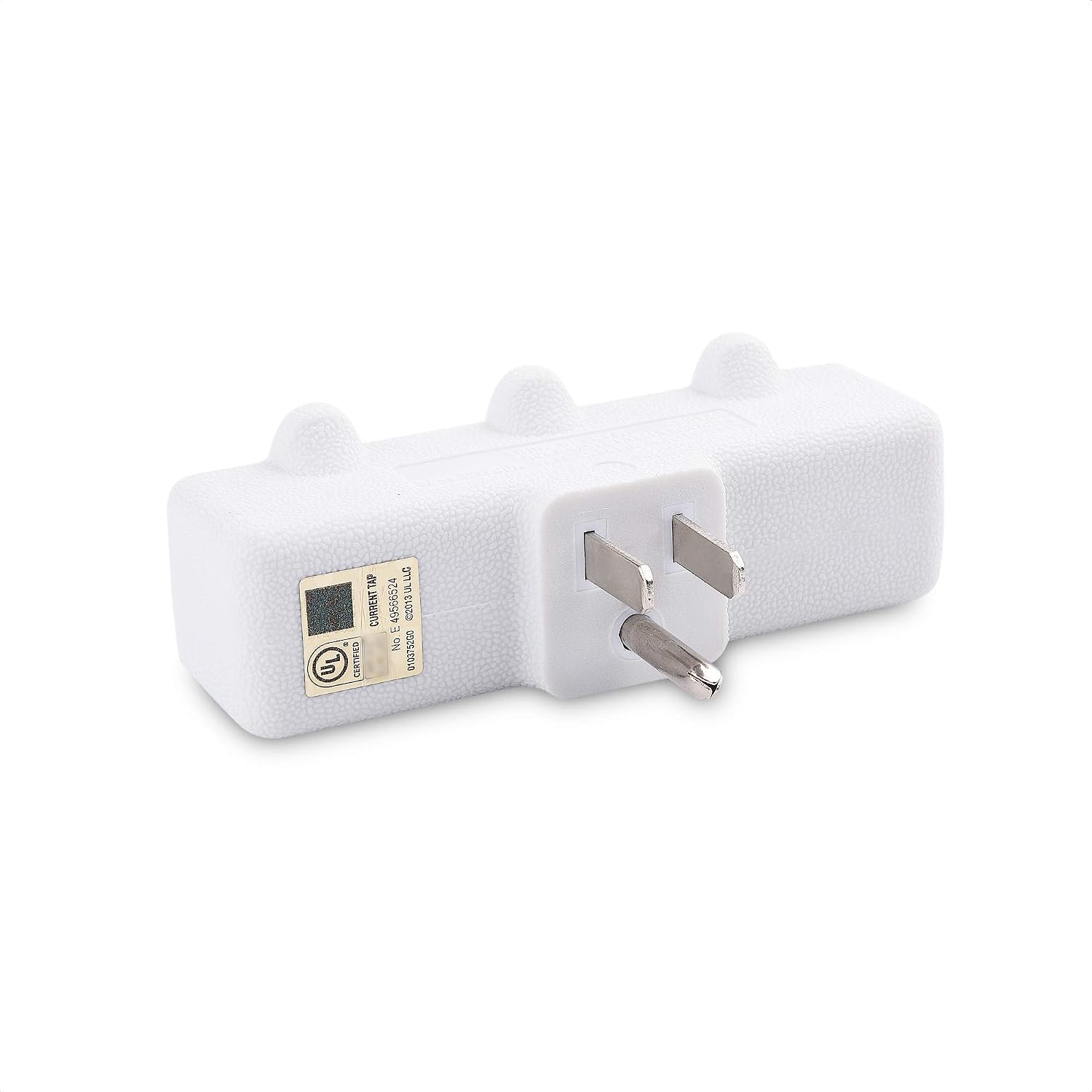 Cable Matters 2-Pack Spaced 3 Outlet Grounded Outlet Extender Wall Tap
