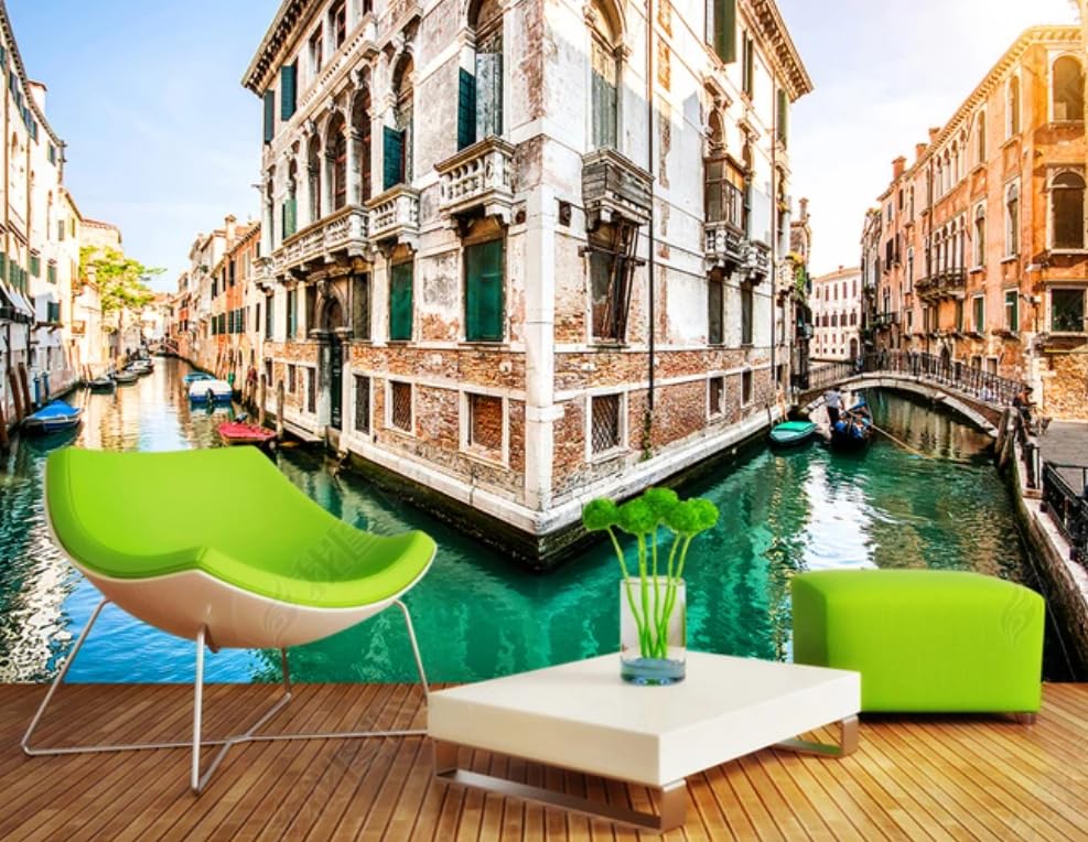Papier peint intissé canal de Venise 250 cm pour agrandir visuellement un salon ou une chambre