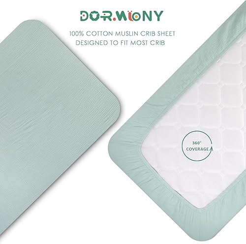 Miniatura 10 de Sábanas de muselina extra suaves para cuna de bebé, sábanas de algodón ultra transpirables de primera calidad para colchón estándar de cuna y cama