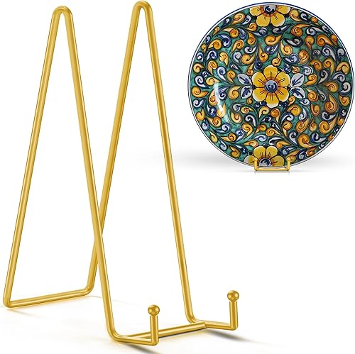 Miniatura 12 de TR-LIFE Soportes para Platos Grandes de 8 Pulgadas para Exhibición - Soporte de Exhibición de Platos de Metal + Soporte de Marco para Cuadros,