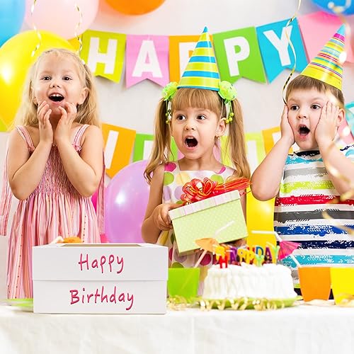 Vista 20 de Moretoes 10 cajas para tartas, cajas de panadería blancas de 12 x 12 x 6 pulgadas con ventana, adecuadas para cajas de pasteles de 10 pulgadas