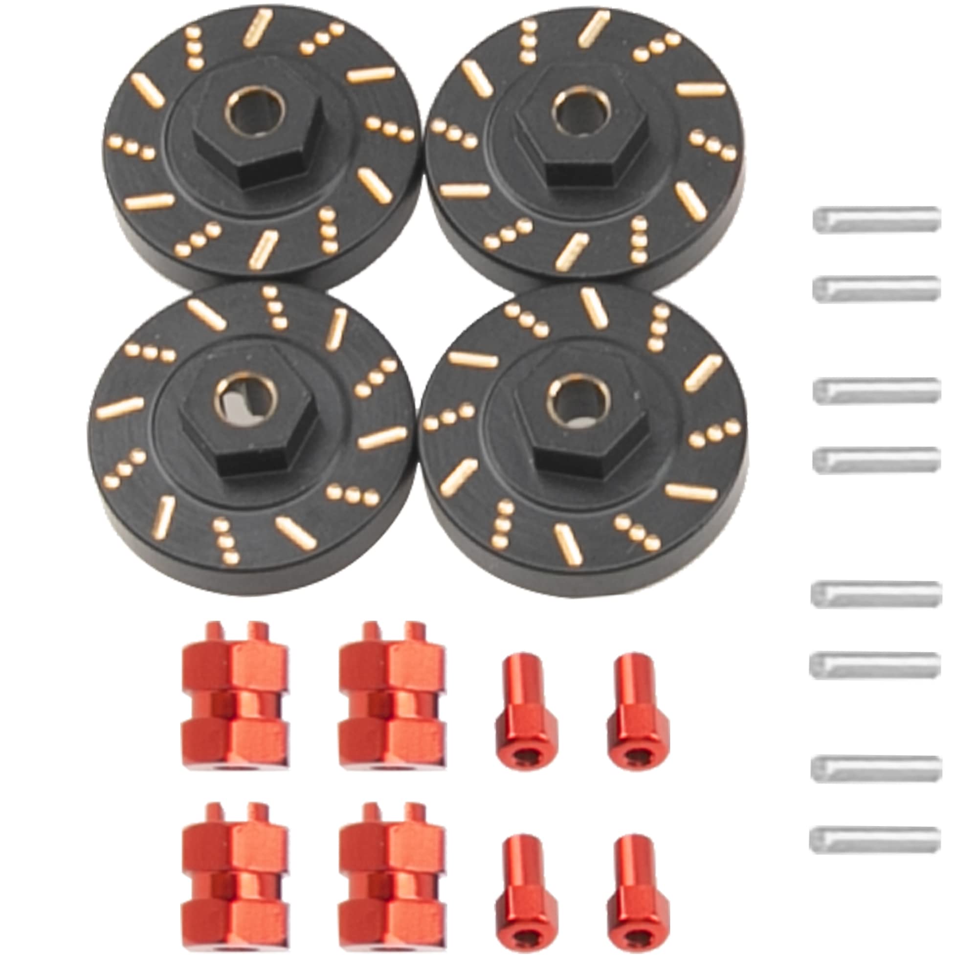 AXspeed 4 Pezzi Adattatori Esagonali In Ottone Per Assale SCX24 AXI90081 – 1:24 RC – Peso 27g Per Migliore Aderenza - 2