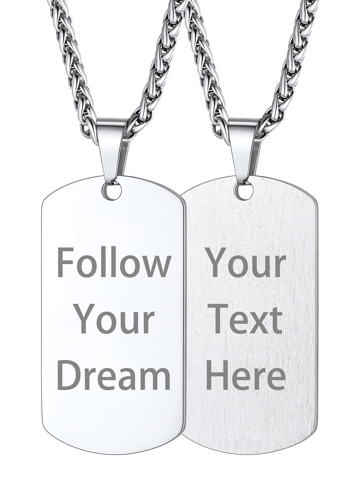 Custom4U Regalo Personalizado Padre Colgante Chapa Militar Hombre Acero Inoxidable 316L Collar Placa Grabado Nombre Texto Colgante Militar Ejercito
