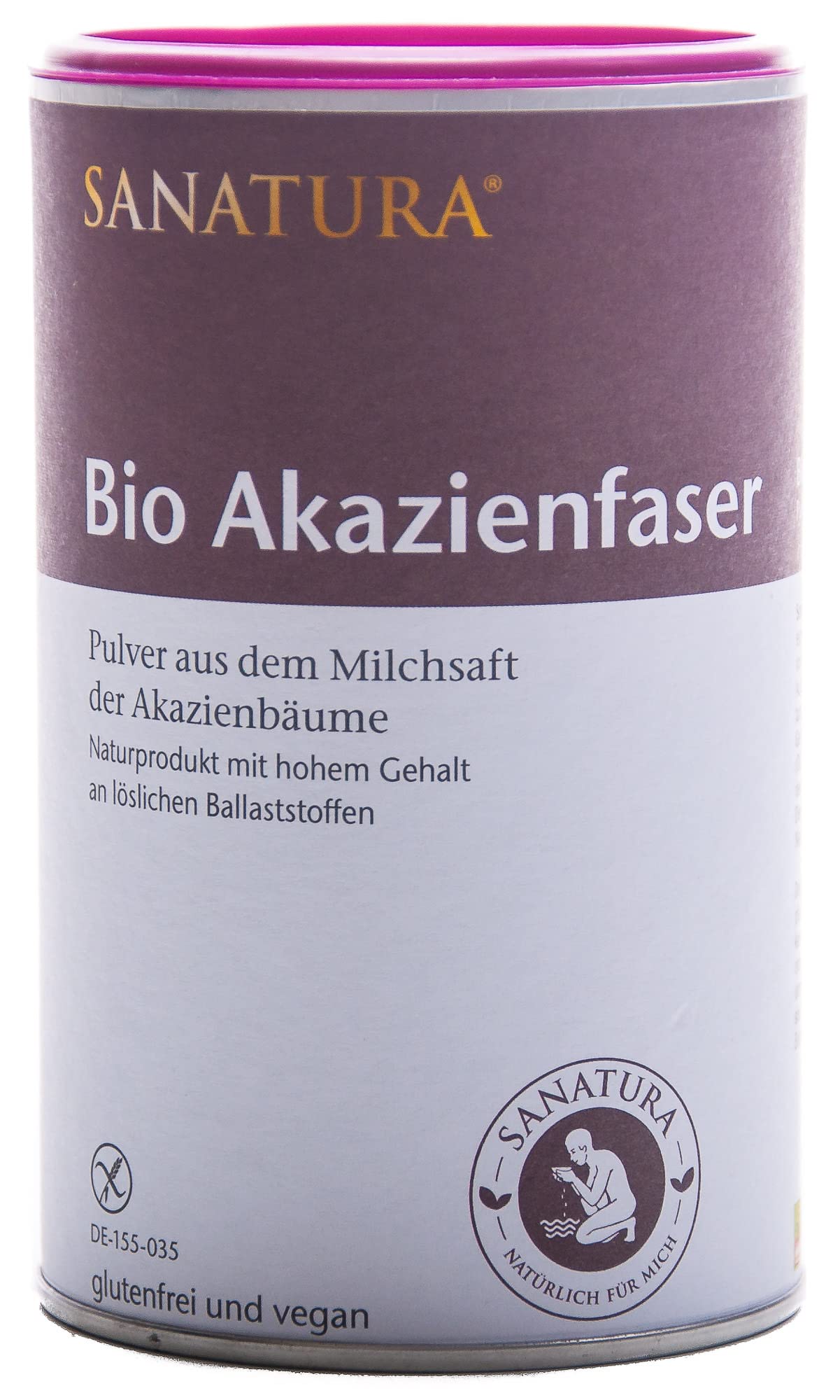 3 x 180 g Sanatura Akazienfaser Pulver Bio – 540 g – wertvoller Ballaststofflieferant aus Akazienfasern - lösliche Ballaststoffe - vegan, glutenfrei und fructosefrei – gut verträglich
