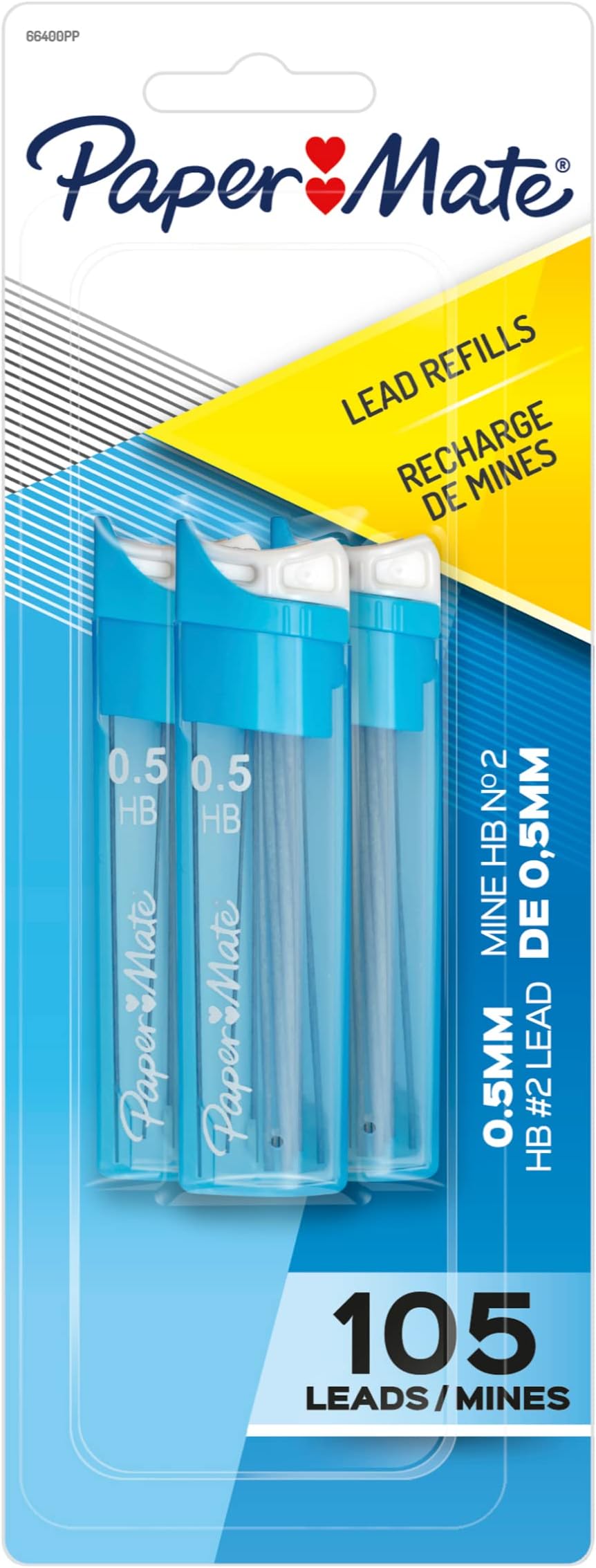 Paper Mate Mechanical Pencil Refills, 0.5mm, HB #2, 105 Count