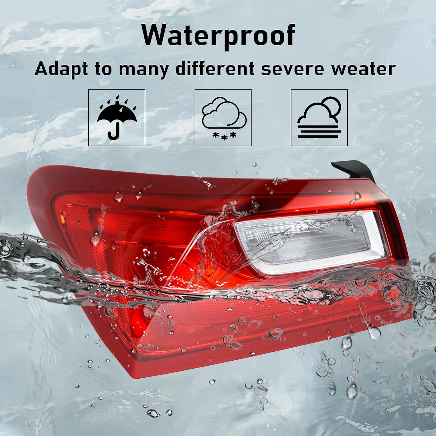 Tail Light replacement for Chevy Malibu 2016 2017 2018 Outer Brake Light Halogen Taillight assembly OEM 84132376 (Driver Side)