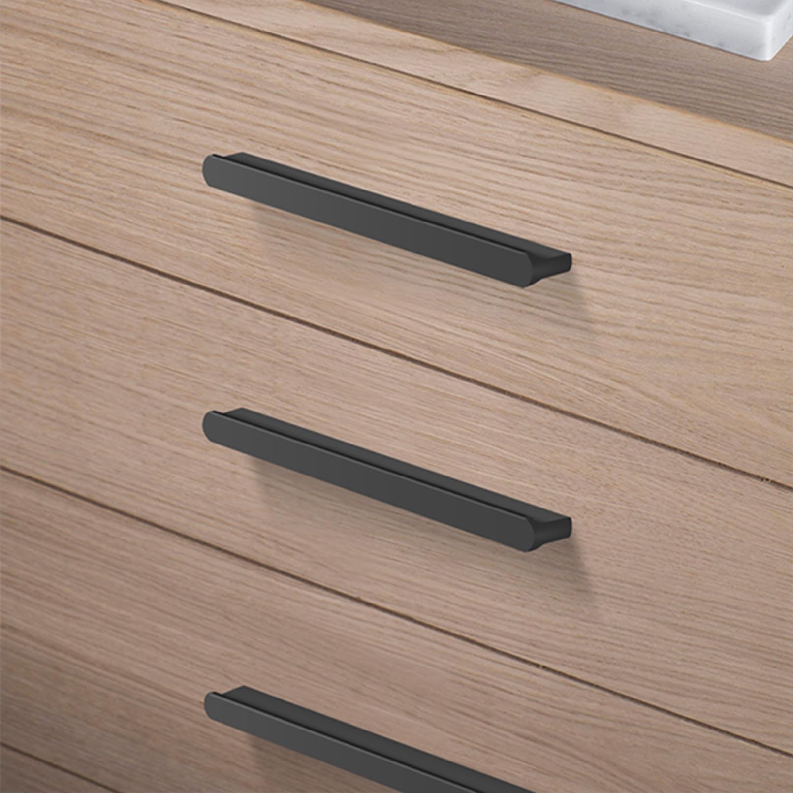 Maniglie per Mobili da Cucina Nere Moderne,Set da 2 Maniglie Cucina,Solida alluminio | Finitura Anodizzato,Distanza Fori:96-1152mm Maniglie per Mobile,Maniglie per Armadietti-960mm/37.8in