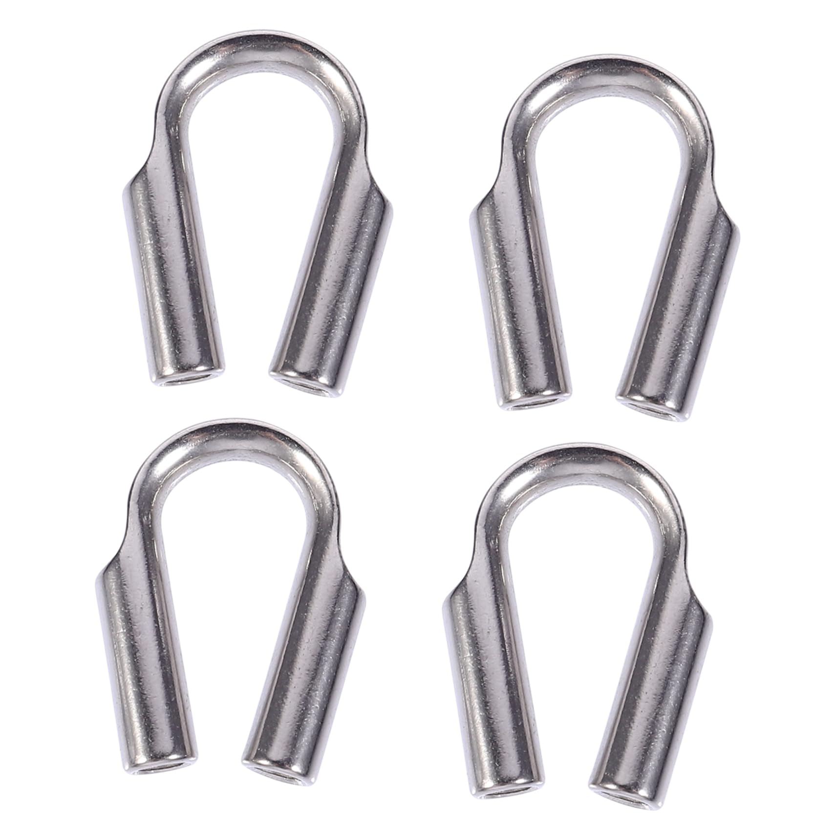 MUCKLILY 4pcs Stainless Steel Wire Rope Thimble Heavy Duty Cable Clamp for Chicken Heart Ring