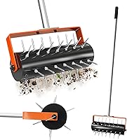 Failenfeivp Heavy Duty Rolling Lawn Aerator with 42 Spikes - Manual Push Spike Tool for Yard Soil Health & Compaction Relief (71")