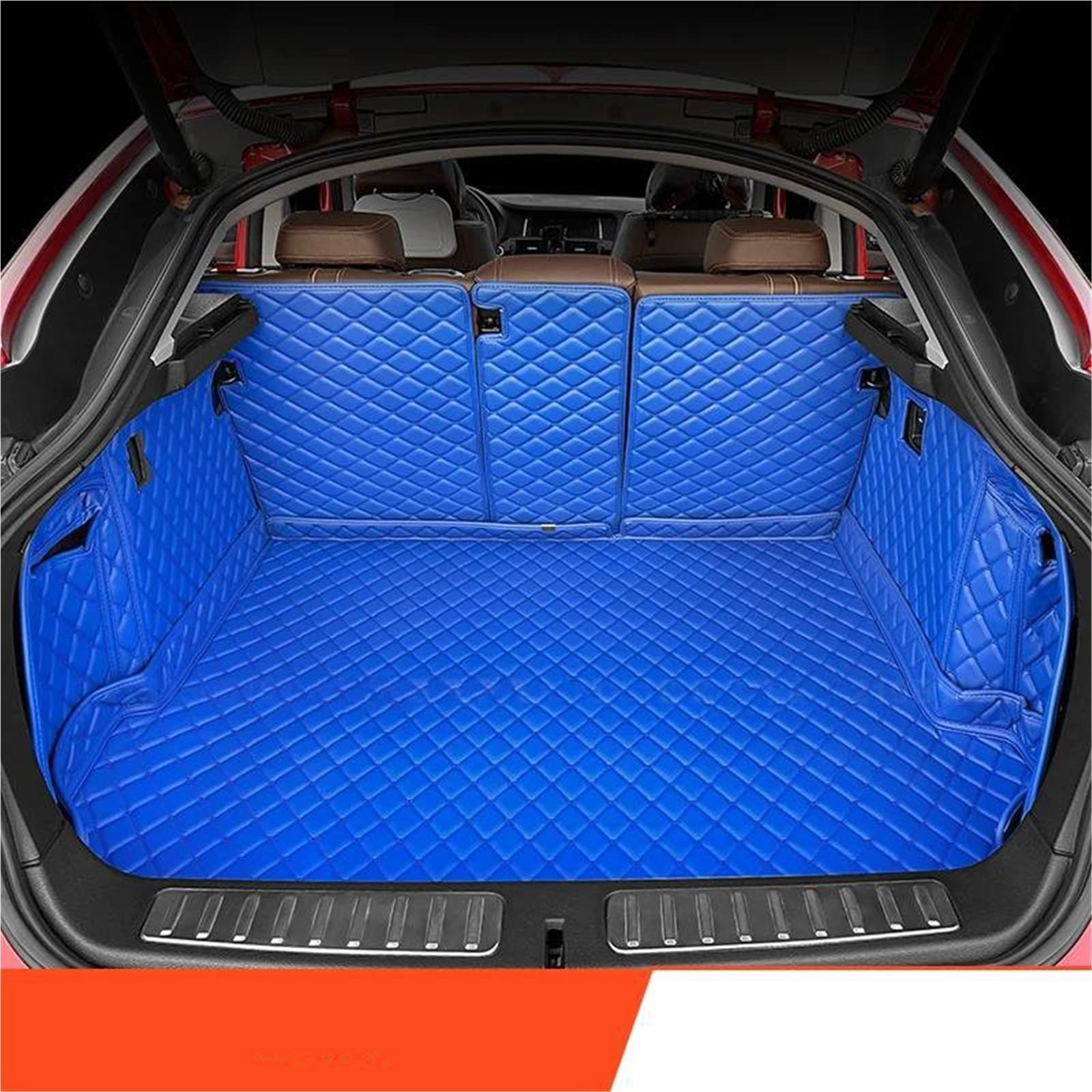 For Jaguar XE 2015-2018 Auto Full Coverage Trunk Mat Car Anti-dirty Pad Protective Pad Cargo Liner Interior Accessories Car Boot Mats(أزرق)