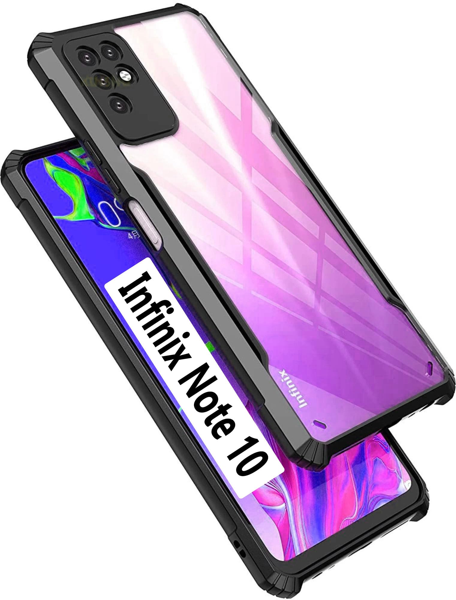 COBERTA Back Cover for Infinix Note 10 Back Cover Case - Black Transparent (B0CGM14FNP) Amazon Price History, Amazon Price Tracker