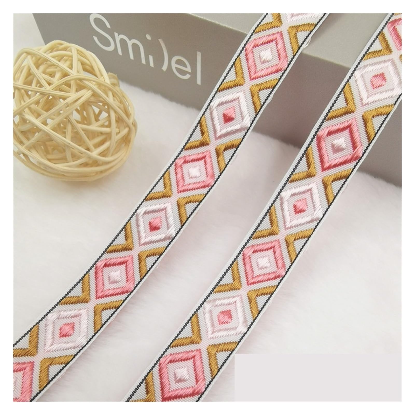Webbing 5 Yards 20mm Shining Candy Color Woven Embroidered Jacquard Ribbons Decoration Silky Webbing for Pet Collars, Bags and Clothes(GS03 20mm 5Yards)