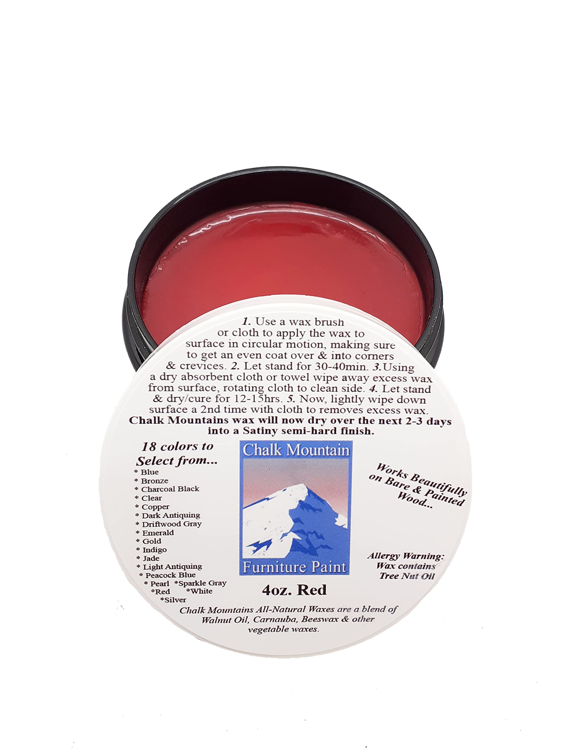 All Natural Furniture Finishing Waxes. Beautifys & Protects Painted & Unfinished Wood 4oz Red