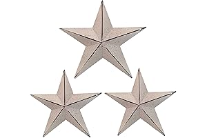 8 Inch Vintage White Metal Stars for Wall Decor