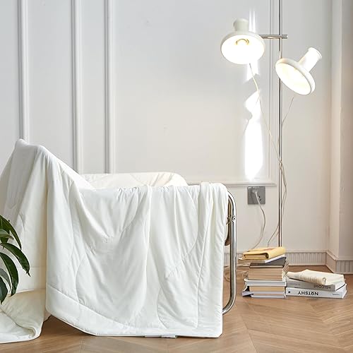 Miniatura 9 de Simple&Opulence Edredón refrescante tamaño individual, manta de verano para dormir refrescante, relleno de edredón ligero suave de plumón para