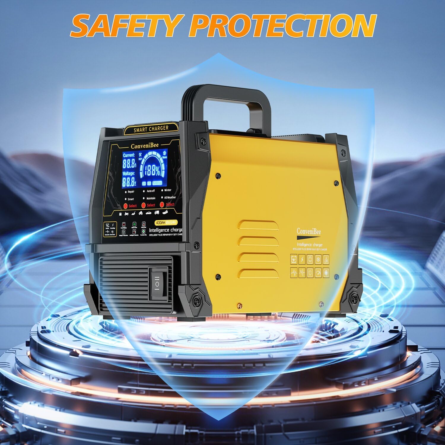 12V 24V Car Battery Charger Heavy Duty, 0-15A Automatic Battery Maintainer, 2026 Upgraded, Fast & Trickle Charge, Pulse Repair, for AGM Lead-Acid Deep Cycle, Car Truck Motorcycle RV Boat Lawn Mower